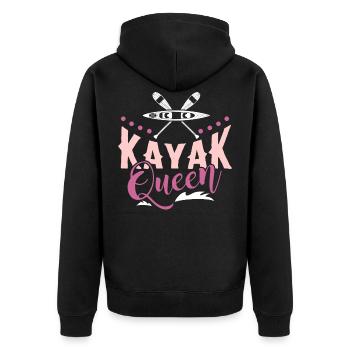 Kayak Queen - Cool kayak outfit - Unisex Premium Organic Zip Hoodie - black - Back - Nico (187cm)