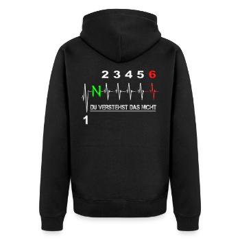 Vitesse de moto Comprendre le cadeau de changement de vitesse - Veste à capuche bio Premium Unisexe - noir - Dos - Nico (187cm)
