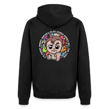 I'm Proof Daddy ne joue pas aux jeux vidéo de tous les temps - Veste à capuche bio Premium Unisexe - noir - Dos - Nico (187cm)