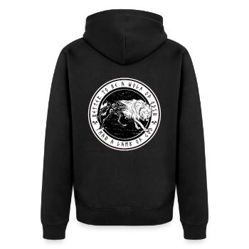 Rather a wolf of Odin than a - Unisex Premium Organic Zip Hoodie - black - Back - Nico (187cm)