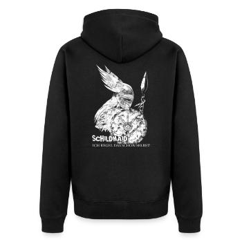 schildmaid - Unisex Premium Bio Zip Hoodie - Schwarz - Hinten - Nico (187cm)