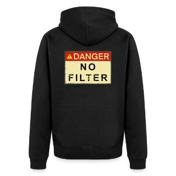 Danger pas de filtre - Veste à capuche bio Premium Unisexe - noir - Dos - Nico (187cm)