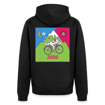 Albert Hofmann LSD 2000 - Unisex Premium Organic Zip Hoodie - black - Back - Nico (187cm)