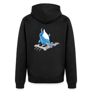 DJ des dauphins - Veste à capuche bio Premium Unisexe - noir - Dos - Nico (187cm)