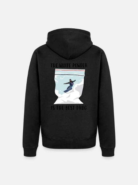 Powder / Snowboard - Unisex Premium Organic Zip Hoodie - black