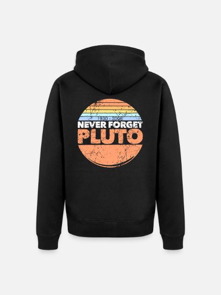 never forget pluto - Unisex Premium Organic Zip Hoodie - black