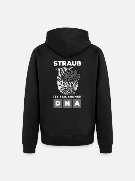 Strauß Vogelstrauß Straußenfarm - Meine DNA - Unisex Premium Bio Zip Hoodie - Schwarz