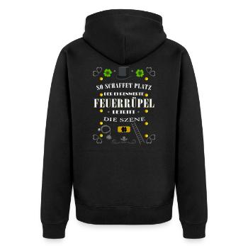 Schornsteinfeger Beruf Lustiger Spruch Geschenk - Unisex Premium Bio Zip Hoodie - Schwarz - Hinten - Nico (187cm)
