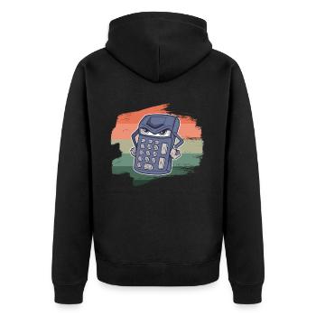 Calculator math count graph - Unisex Premium Organic Zip Hoodie - black - Back - Nico (187cm)