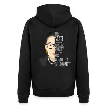 Ruth Bader Ginsburg L'État contrôlant une femme - Veste à capuche bio Premium Unisexe - noir - Dos - Nico (187cm)