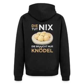 Knödel Klöße Semmelknödel Deutschland - Tut nix - Unisex Premium Bio Zip Hoodie - Schwarz - Hinten - Nico (187cm)