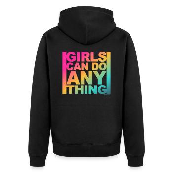 Girls can do anything - Femme - Girls Power - Veste à capuche bio Premium Unisexe - noir - Dos - Nico (187cm)