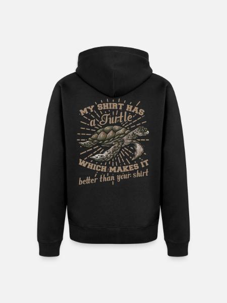 funny saying turtle - Unisex Premium Organic Zip Hoodie - black