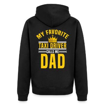Taxifahrer - Unisex Premium Bio Zip Hoodie - Schwarz - Hinten - Nico (187cm)