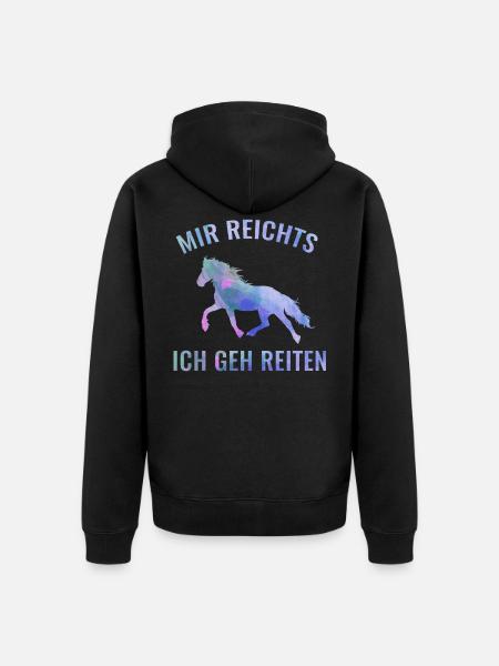 horse - Unisex Premium Organic Zip Hoodie - black