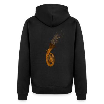 Musicien de cor ténor - Veste à capuche bio Premium Unisexe - noir - Dos - Nico (187cm)