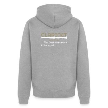 clarinette - Veste à capuche bio Premium Unisexe - gris chiné - Dos - Nico (187cm)