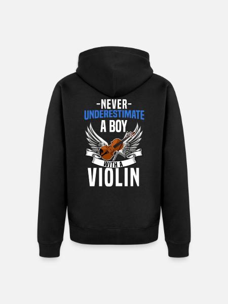 violin - Unisex Premium Organic Zip Hoodie - black