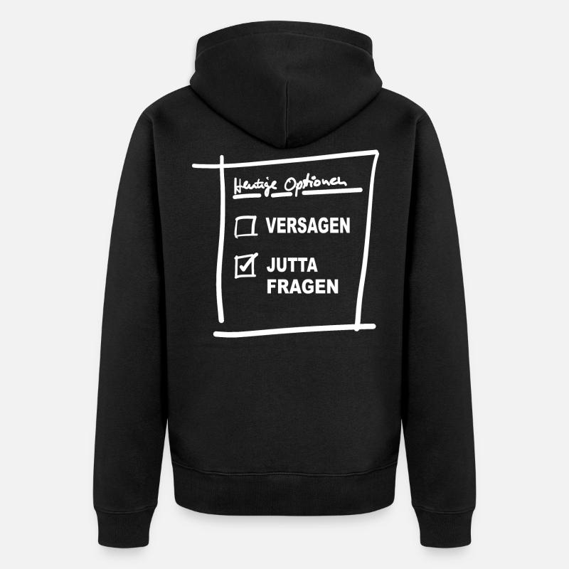 Jutta Fragen - Unisex Premium Bio Zip Hoodie - Schwarz