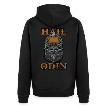 Hail Odin Vikings - Unisex Premium Organic Zip Hoodie - black - Back - Nico (187cm)