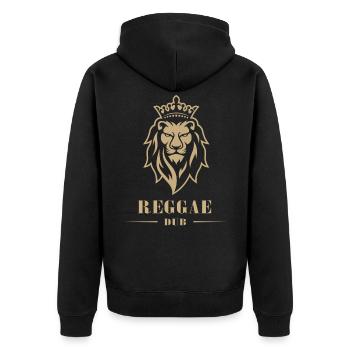 reggae - Unisex Premium Organic Zip Hoodie - black - Back - Nico (187cm)