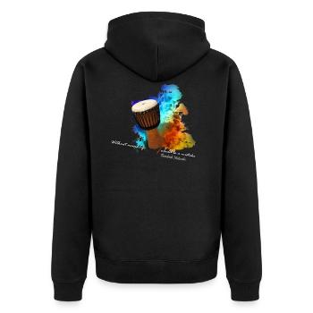 djembe - Veste à capuche bio Premium Unisexe - noir - Dos - Nico (187cm)