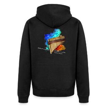 flûte de pan - Veste à capuche bio Premium Unisexe - noir - Dos - Nico (187cm)