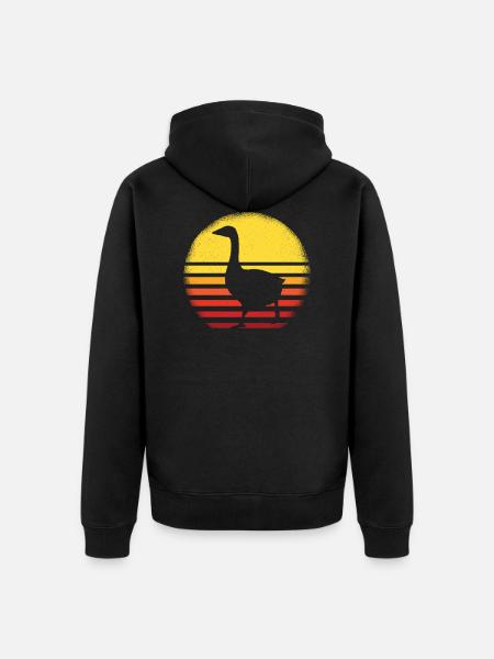 Gänse - Unisex Premium Bio Zip Hoodie - Schwarz