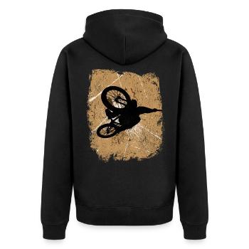 cool dirt bike rider boy vole avec vélo - Veste à capuche bio Premium Unisexe - noir - Dos - Nico (187cm)