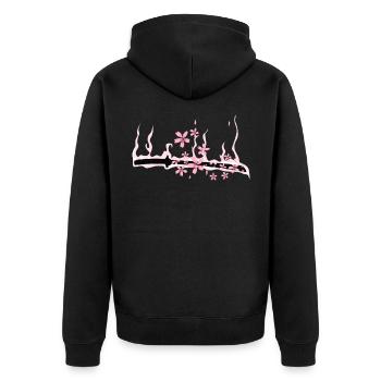 Sakura Katana Cherry Blossoms Festival Tree Japan - Unisex Premium Organic Zip Hoodie - black - Back - Nico (187cm)