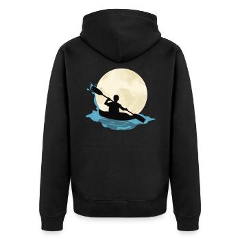 Kayak Canoe Funny River Boats Paddle Rafting Lake - Unisex Premium Organic Zip Hoodie - black - Back - Nico (187cm)