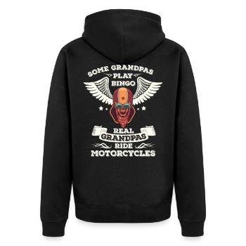 Grand-père grand-père - Veste à capuche bio Premium Unisexe - noir - Dos - Nico (187cm)