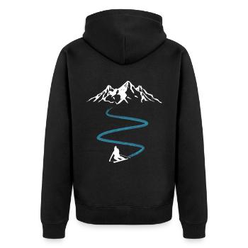 Ski Montagne Descente Alpes - Veste à capuche bio Premium Unisexe - noir - Dos - Nico (187cm)
