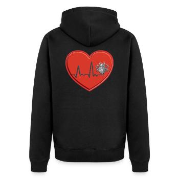 Coeur EKG Viking - Veste à capuche bio Premium Unisexe - noir - Dos - Nico (187cm)