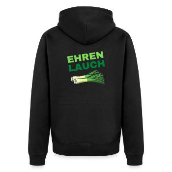 Honor leek leek biceps leek sayings funny - Unisex Premium Organic Zip Hoodie - black - Back - Nico (187cm)