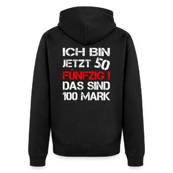 50 Geburtstag 50 Jahre 50er Geschenk 50. - Unisex Premium Bio Zip Hoodie - Schwarz - Hinten - Nico (187cm)