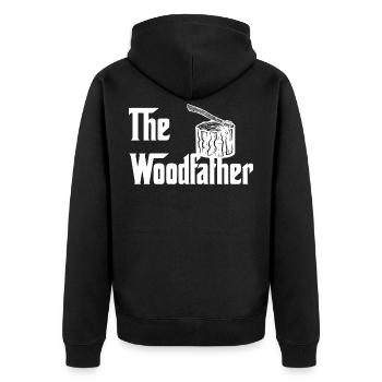 The Woodfather Bois de bois bûcheron - Veste à capuche bio Premium Unisexe - noir - Dos - Nico (187cm)