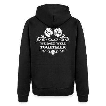 Romantic design for tabletop role players - Unisex Premium Organic Zip Hoodie - black - Back - Nico (187cm)