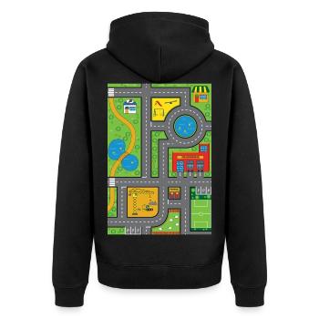 Auto de jeu pour les parents - Veste à capuche bio Premium Unisexe - noir - Dos - Nico (187cm)
