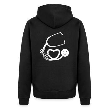 Docteur Shirt Cadeau Pour Docteur Medical Cute - Veste à capuche bio Premium Unisexe - noir - Dos - Nico (187cm)