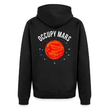 Occupy Mars Nasa Astrology SpaceCraft Fun - Unisex Premium Organic Zip Hoodie - black - Back - Nico (187cm)