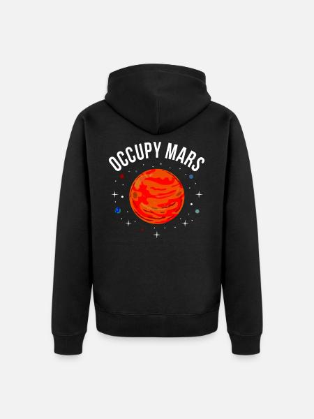 Besetzen Sie Mars Nasa Astrologie Raumfahrt Spaß - Premium økologisk unisex-hættejakke - sort