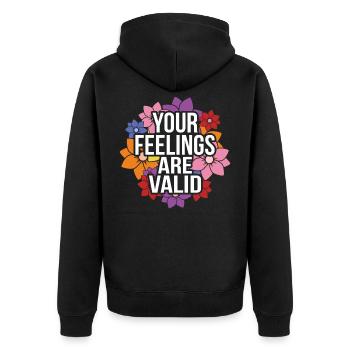 Vos sentiments Sont importants Santé mentale - Veste à capuche bio Premium Unisexe - noir - Dos - Nico (187cm)