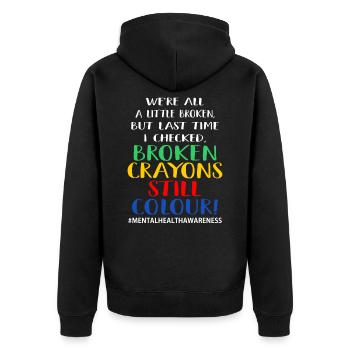 Broken Crayon Still Color Mentale Santé - Veste à capuche bio Premium Unisexe - noir - Dos - Nico (187cm)