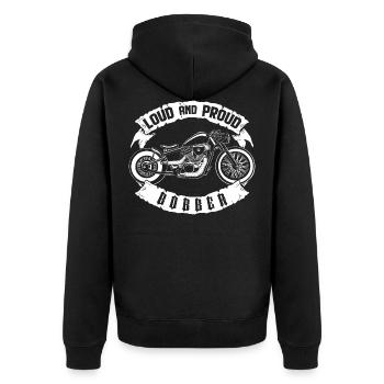 Loud and Proud Bobber - Unisex Premium Organic Zip Hoodie - black - Back - Nico (187cm)
