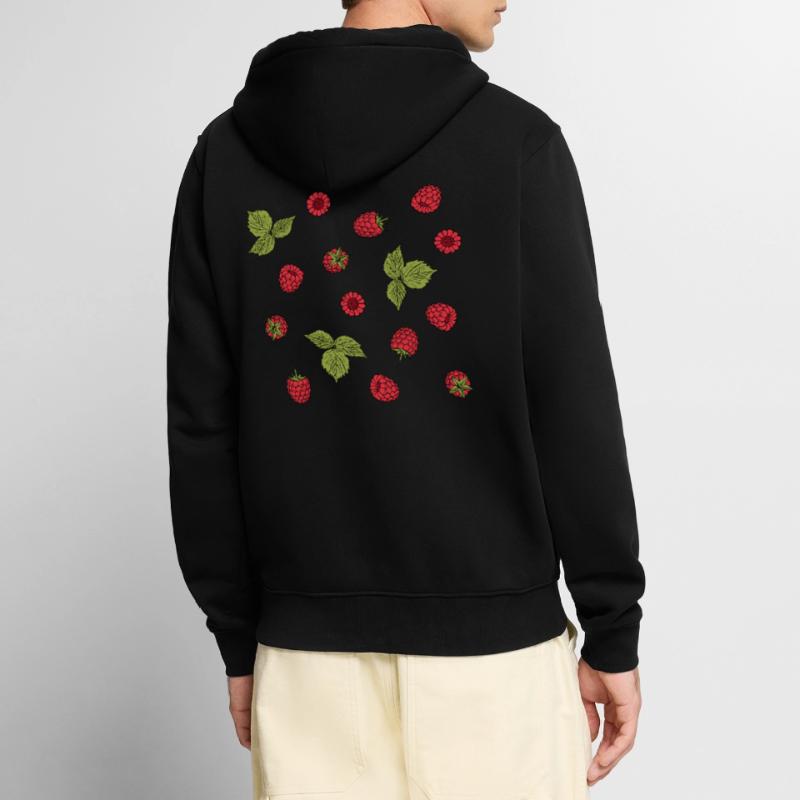 For raspberry lovers: delicious raspberry pattern Unisex Premium Organic Zip Hoodie