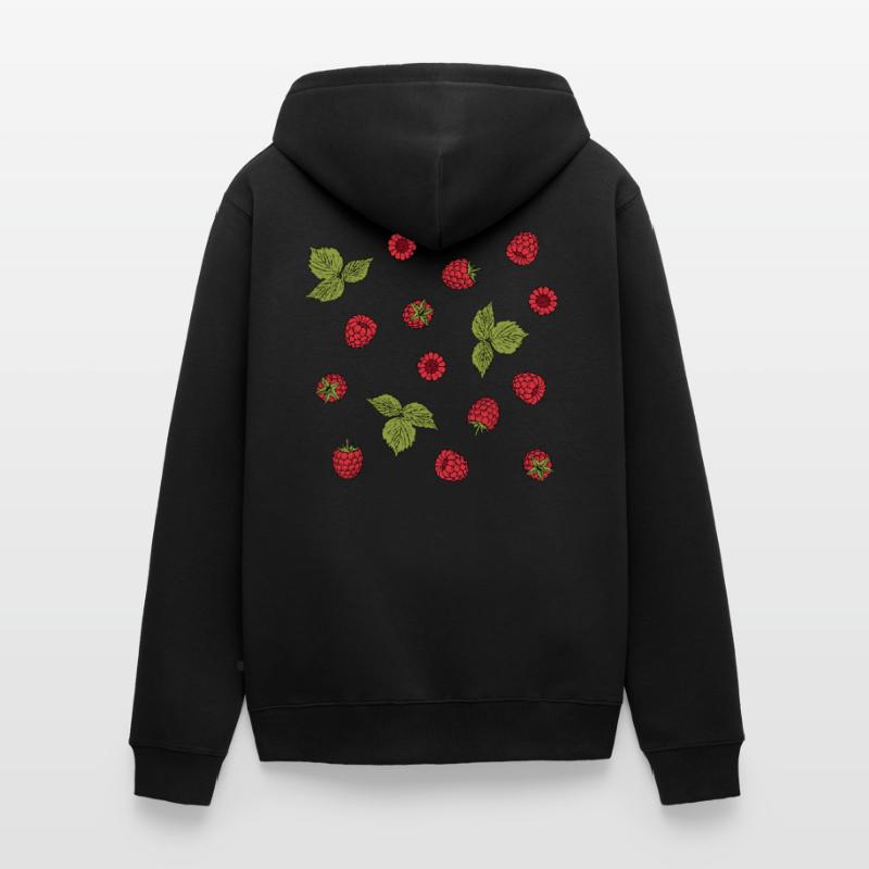 For raspberry lovers: delicious raspberry pattern Unisex Premium Organic Zip Hoodie