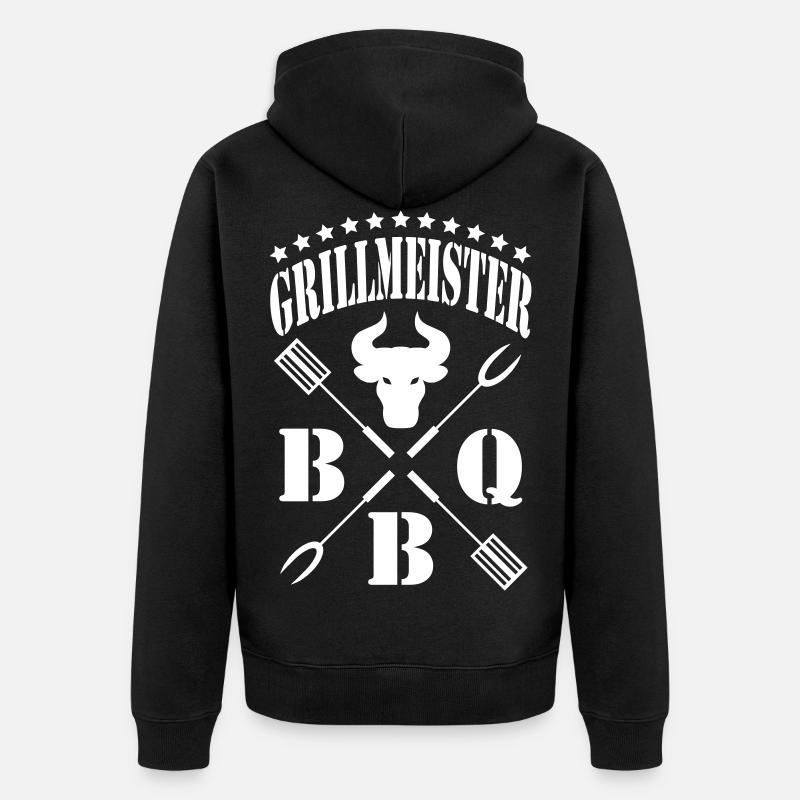 Grillmeister - Unisex Premium Bio Zip Hoodie - Schwarz