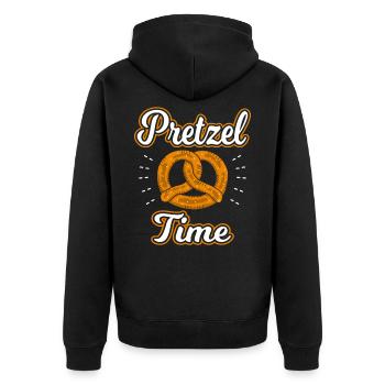National Pretzel Day It's Pretzel Time - Unisex Premium Organic Zip Hoodie - black - Back - Nico (187cm)