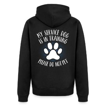 Mein Service-Hund Ist In Training Nicht Streicheln - Unisex Premium Bio Zip Hoodie - Schwarz - Hinten - Nico (187cm)